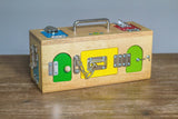 Mamagenius Activity Lock Latches Wooden Play Box Educational Toy