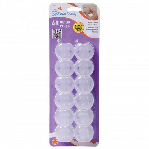 Dreambaby Electric Outlet Protective Socket Cover Plugs 48 Pack Baby Safety