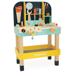 Le Toy Van Alex's Tool Work Bench Incl Nuts Bolts & Tools Wooden Wood Toy