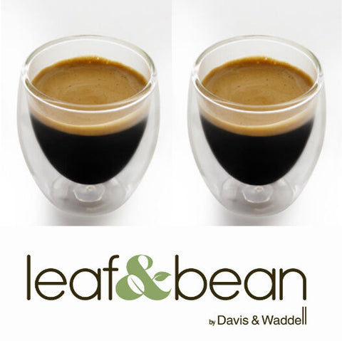 Davis & Waddell Latte Espresso Coffee Double Dual Wall Thermo Glasses 280ml x  2