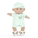 Apple Park Organic Cotton Baby Soft Doll Mint with Removable Clothes & Diaper