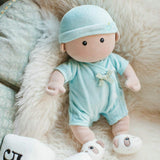 Apple Park Organic Cotton Baby Soft Doll Mint with Removable Clothes & Diaper