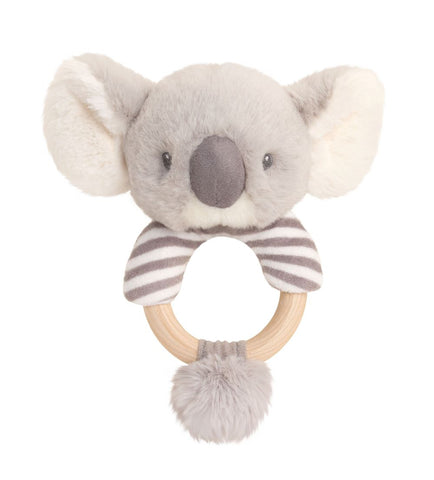 Keel Toys Keeleco Baby Ring Rattle Koala Eco Friendly 100% Recycled Soft Toy 14cm